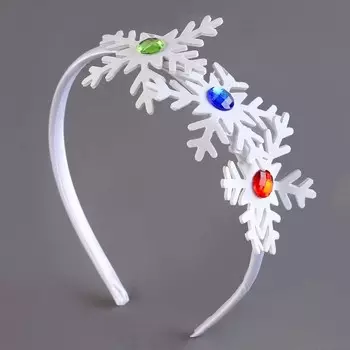 Ободок новогодний карнавальный «Снежинки» со стразами