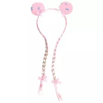 Карнавальный ободок "Ушки" с косичками