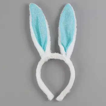 Карнавальный ободок ушки зайки, цвет голубой