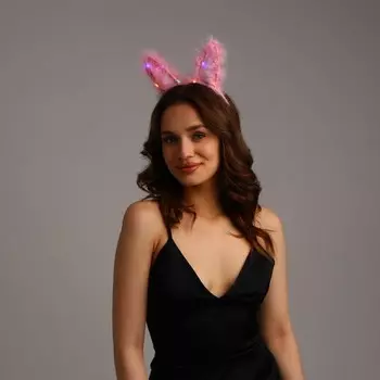 Карнавальный ободок «Зайка» с диодами цвета МИКС