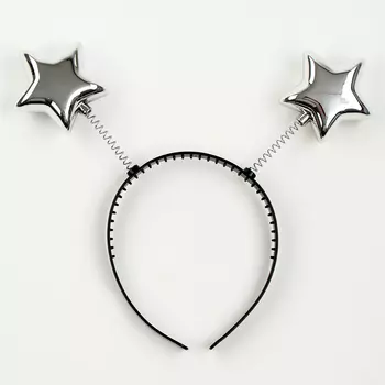 Карнавальный ободок «Звёздочки», серебряный