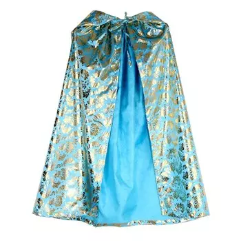 Карнавальный плащ детский, атлас, голубой, длина 100 см