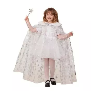 Карнавальный плащ «Принцесса», фатин, белые снежинки, р. 30, рост 116 см