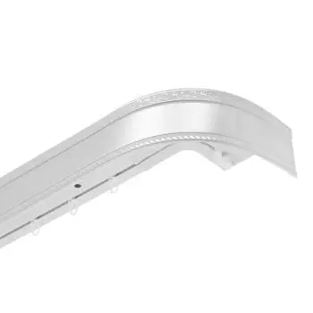 Карниз 3-х рядный Магеллан «Ультракомпакт. Есенин», 400 см, с декоративной планкой 7 см, серебро/элегант