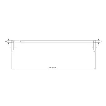 Карниз для душа Milardo Easy 015A200M14, телескопический, алюминий, бежевый