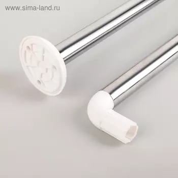 Карниз для ванной комнаты г-образный, 8080 см, нержавеющая сталь