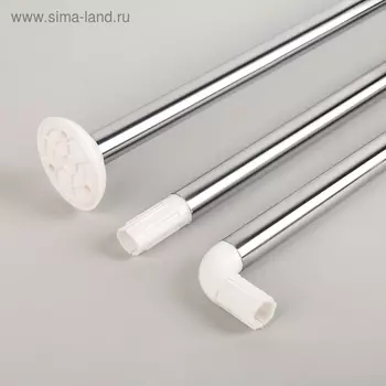 Карниз для ванной комнаты п-образный, 909090 см, нержавеющая сталь