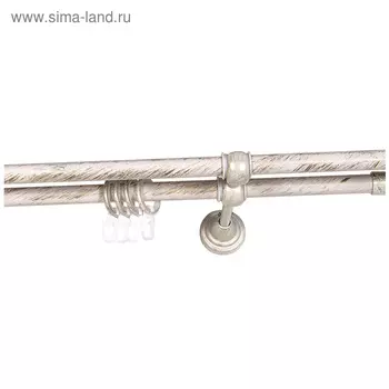 Карниз двойной «Левша», ширина 200 см, d=16 мм, цвет слоновая кость, золото