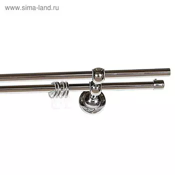 Карниз двойной, ширина 180 см, цвет серебро глянец