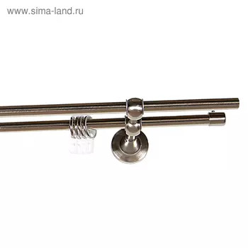 Карниз двойной, ширина 240 см, цвет нержавеющая сталь