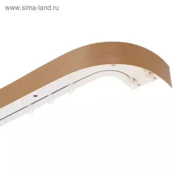 Карниз двухрядный 160 см, с декоративной планкой "Ультракомпакт. Стандарт", цвет светлый дуб