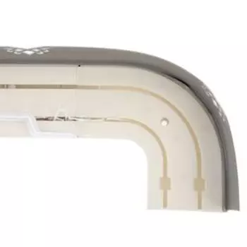 Карниз двухрядный 160 см, с декоративной планкой 7 см "Ультракомпакт. Моцарт", цвет серебро