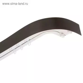 Карниз двухрядный 180 см, с декоративной планкой "Стандарт", цвет ореховый