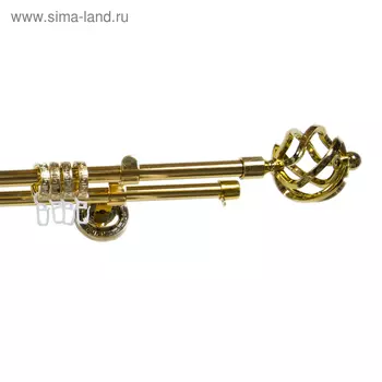 Карниз двухрядный 200 см, d=1,6 см, цвет золото