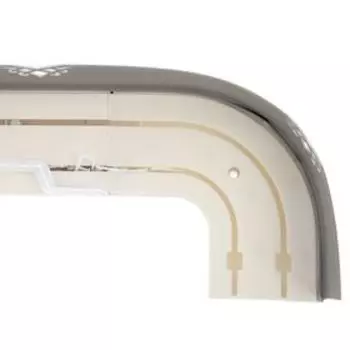 Карниз двухрядный 200 см, с декоративной планкой 7 см "Ультракомпакт. Моцарт", цвет серебро