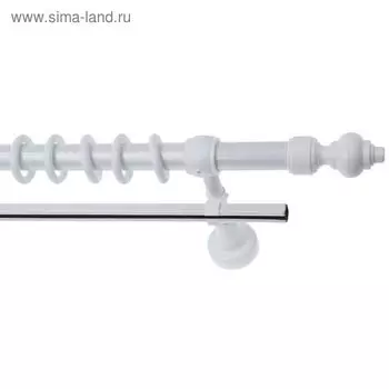 Карниз двухрядный, 240 см, цвет белый