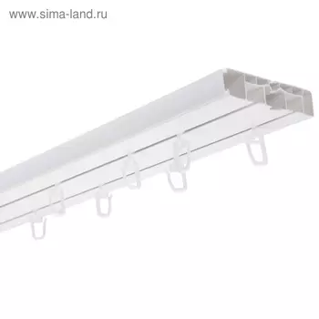 Карниз двухрядный 280 см, "Цезарь эконом", цвет белый
