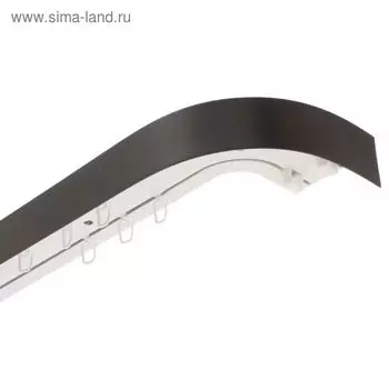 Карниз двухрядный 360 см, с декоративной планкой «Стандарт», цвет венге