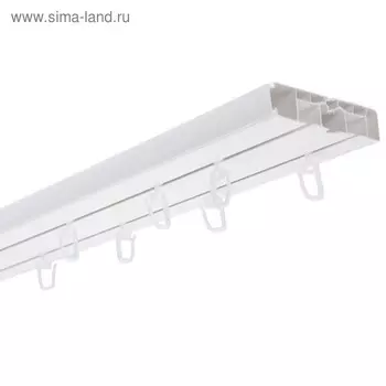 Карниз двухрядный, «Цезарь эконом», 340 см, цвет белый