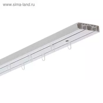 Карниз двухрядный «Цезарь. Эконом», 400 см, цвет белый