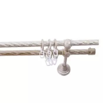 Карниз двухрядный «Левша», 340 см, витой, d=1,6 см, цвет слоновая кость/золото