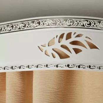 Карниз двухрядный, «Ультракомпакт. Лист серебро», 240 см, с декоративной планкой 7 см, цвет белый