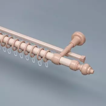 Карниз двухрядный, ширина 200 см, d=28 мм, пластиковые элементы, цвет дуб