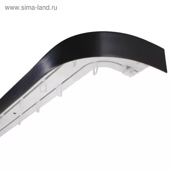 Карниз двухрядный «Ультракомпакт», 280 см, с декоративной планкой, цвет венге