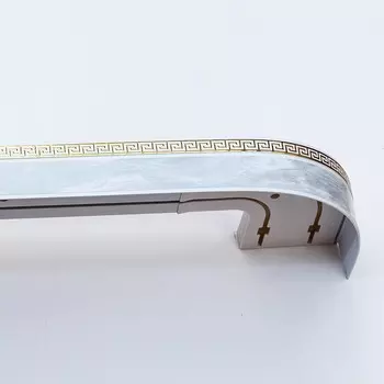 Карниз двухрядный «Ультракомпакт. Лабиринт», 180 см, с декоративной планкой, мрамор