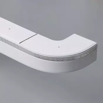 Карниз двухрядный, «Ультракомпакт. Лабиринт», 200 см, с декоративной планкой, цвет белый