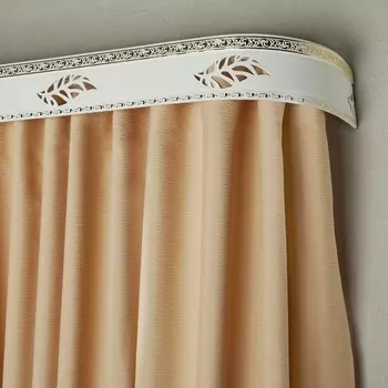 Карниз двухрядный, «Ультракомпакт. Лист золото», 200 см, с декоративной планкой 7 см, цвет белый