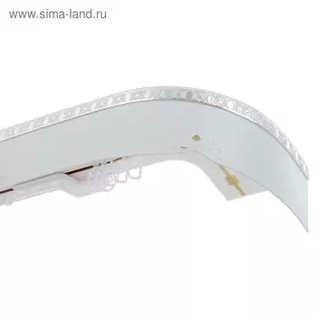 Карниз двухрядный «Ультракомпакт Моцарт», ширина 350 см, с декоративной планкой 7 см, цвет белый