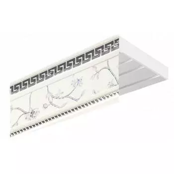 карниз «Эконом+» в сборе 3-х рядный, цвет «Антик» инкрустация белая, 300 см