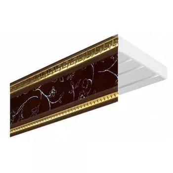 карниз «Эконом+» в сборе 3-х рядный, цвет «Антик» инкрустация бордо, 160 см