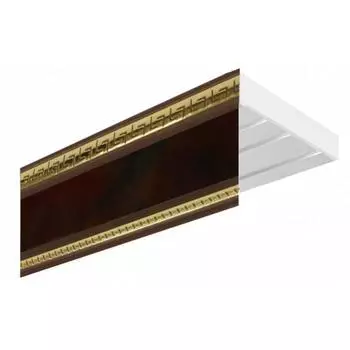 карниз «Эконом+» в сборе 3-х рядный, цвет «Антик» махагон, 350 см