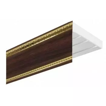 Карниз «Эконом+» в сборе 3-х рядный, цвет «Антик» тёмный ясень, 220 см