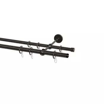 Карниз KIT, без наконечников, двухрядный, 200 см, d=20/16 см, цвет шоколад