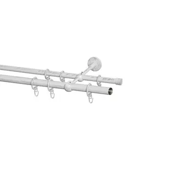 Карниз KIT, без наконечников, двухрядный, 280 см, d=20/16 см, цвет белое золото