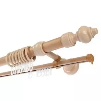 Карниз двухрядный, 180 см, d=2,8 см, бук