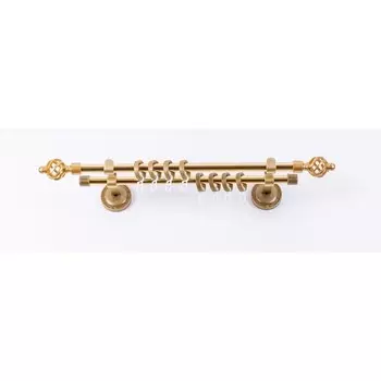 Карниз настенный двухрядный «Фэшн», 300 см, d=16 мм, наконечник «Ареццо», цвет матовое золото