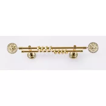 Карниз настенный двухрядный «Фэшн», 400 см, d=16 мм, наконечник «Медуза», цвет золото