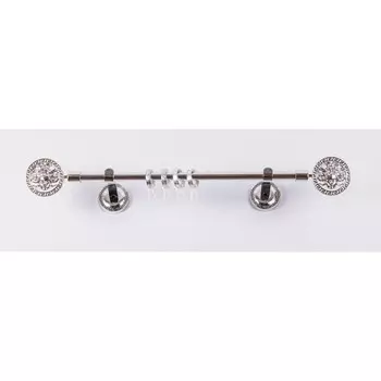 Карниз настенный однорядный «Фэшн», 160 см, d=16 мм, наконечник «Медуза», цвет серебро