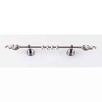 Карниз настенный однорядный «Фэшн», 180 см, d=16 мм, наконечник «Лира», цвет серебро