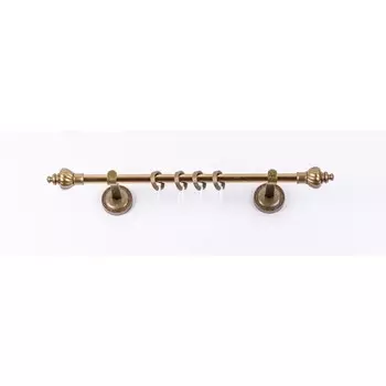 Карниз настенный однорядный «Фэшн», 180 см, d=16 мм, наконечник «Сириус», цвет старое золото