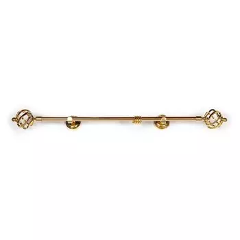 Карниз настенный однорядный «Фэшн», 280 см, d=16 мм, наконечник «Большой Ареццо», цвет золото