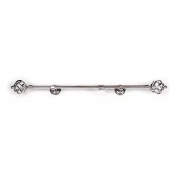 Карниз настенный однорядный «Фэшн», 280 см, d=16 мм, наконечник «Большой Ареццо», цвет серебро