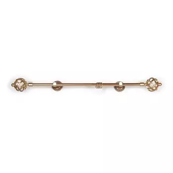 Карниз настенный однорядный «Фэшн», 300 см, d=16 мм, наконечник «Большой Ареццо», цвет матовое золото