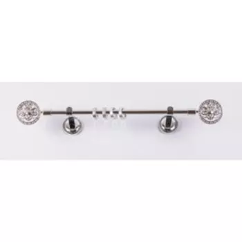 Карниз настенный однорядный «Фэшн», 360 см, d=16 мм, наконечник «Медуза», цвет серебро