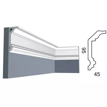 Карниз потолочный Kr340K, 9,5х4,5х200 см
