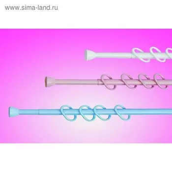 Карниз с кольцами, 115 - 220 см, цвет голубой